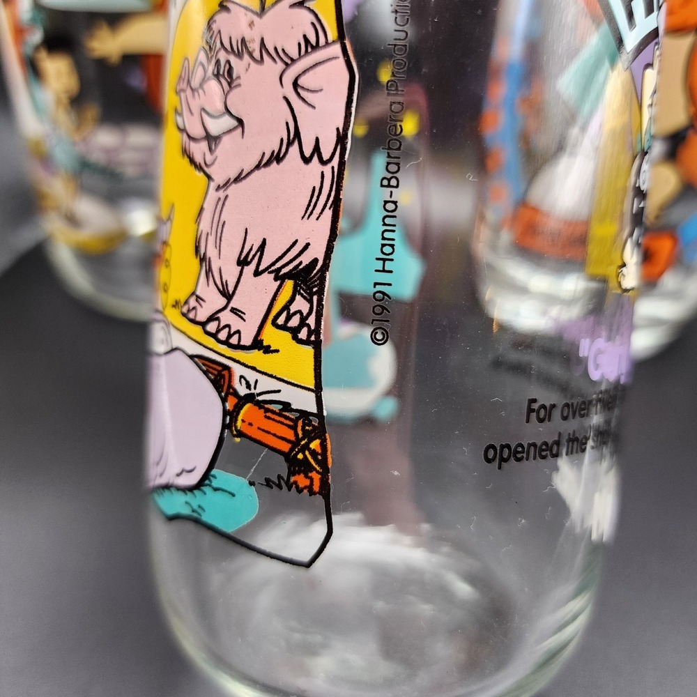 Vintage 1991 Flintstones Hanna-Barbera Hardee's The First 30 Years Glasses 2 - Picture 4 of 8
